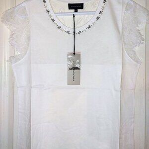 EVA KAYAN White Cotton & Lace EVA KAYAN HOT64 White EU-42,US-32, L